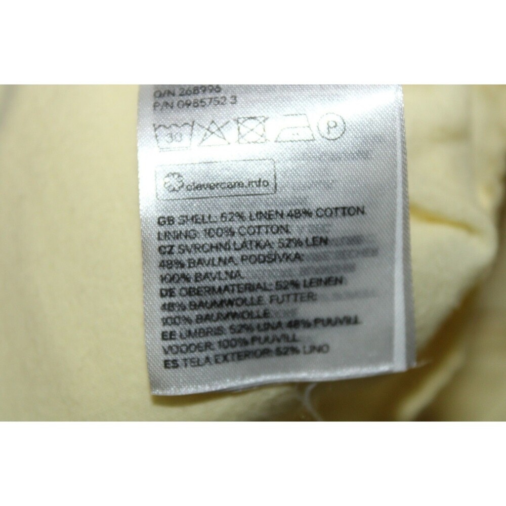 H&M Off-The-Shoulder Mini Dress Ruffle Collar Puff Sleeves Size Large Yellow - Picture 12 of 13